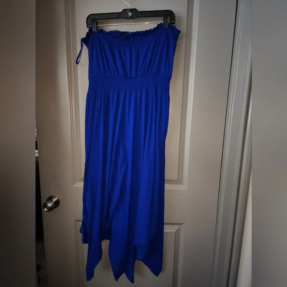 Chic Strapless Royal Blue Maxi Dress - Picture 3 of 3